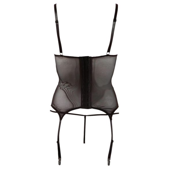 Cottelli - skinnende stribet, gennemsigtig top (sort)