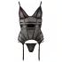 Cottelli - gennemsigtig top - skinnende striber - sort - M