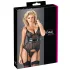 Cottelli - gennemsigtig top - skinnende striber - sort - XL