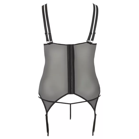 Cottelli Plus Size - justerbar strømpeholder top (sort)