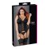 Cottelli Plus Size - Justerbar strømpeholdertop (sort) - 2XL