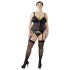 Cottelli Plus Size - Justerbar strømpeholdertop (sort) - 2XL