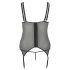Cottelli Plus Size - Justerbar strømpeholdertop (sort) - 2XL