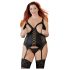 Cottelli Plus Size - Justerbar strømpeholdertop (sort) - 2XL