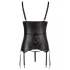 Cottelli Bondage - skinnende push-up top med manchetter (sort)