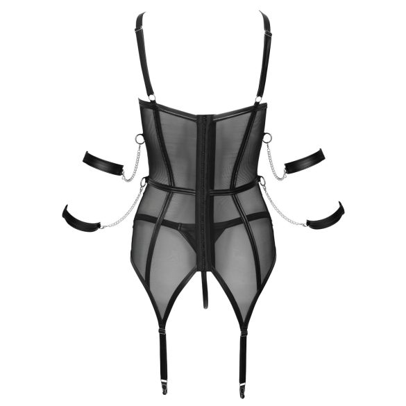 Cottelli Bondage - strop top, armbind og g-streng (sort)