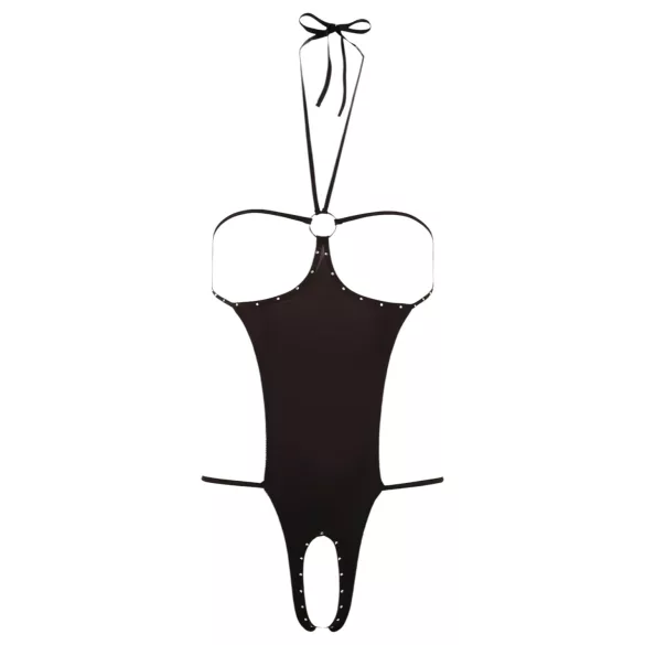 NO:XQSE - åben sexbody med strassten - sort (S-L)