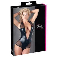 Cottelli - netbody - gennemsigtig skinnende - sort