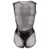 Cottelli - netbody - gennemsigtig skinnende - sort - M