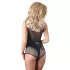 Cottelli - netbody - gennemsigtig skinnende - sort - XL