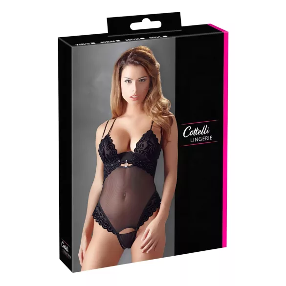 Cottelli - bodystocking - blød elastisk - sort