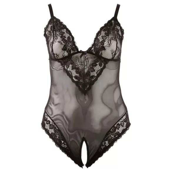 Cottelli - plus size bodystocking - blonde - sort - XXXL