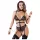 Cottelli Bondage - åben body med stropper og kæder - sort - XL