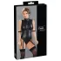 Cottelli Bondage - body uden ærmer og håndjern - wetlook - sort - M