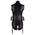 Cottelli Bondage - body uden ærmer og håndjern - wetlook - sort - XL