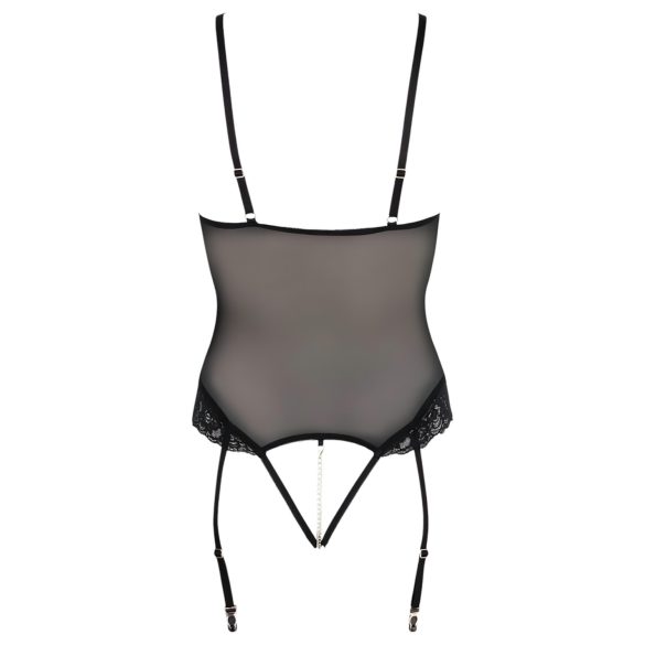 Cottelli Bondage - sort og fræk bundet body med håndjern - L