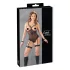 Cottelli Bondage - body med metalringe og håndjern - sort - XL
