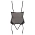 Cottelli Bondage - body med metalringe og håndjern - sort - XL