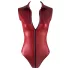 Cottelli Party - bodysuit med lynlås - ærmeløs - rød - blank - XL