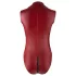 Cottelli Party - bodysuit med lynlås - ærmeløs - rød - blank - XL