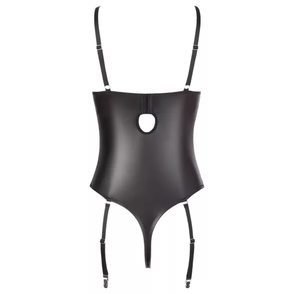 Abierta Fina - åben body - blonde med stropper - sort - 85C/L