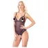 Cottelli - åben body med blonde og perler - sort - M