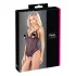 Cottelli - åben body med blonde og perler - sort - XL