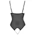 Cottelli - åben body med blonde og perler - sort - XL