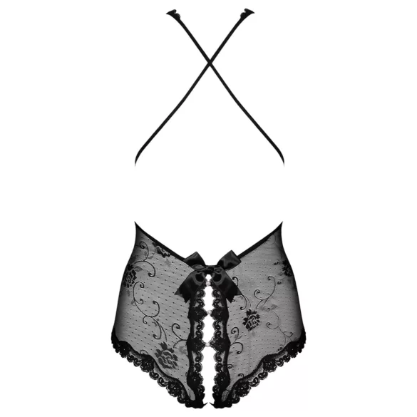 Obsessive Fiorenta - bodystocking med perler - åben - blonde - sort - L/XL
