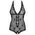 Obsessive Fiorenta - bodystocking med perler - åben - blonde - sort - L/XL