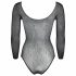 NO:XQSE - langærmet, glitrende netbodystocking - sort (S-L)