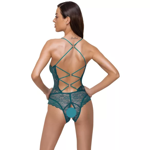 Cottelli - body med snøre - åben - blonde - grøn