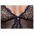 Cottelli - bodystocking med hofteholder - blondedetaljer - sort - M