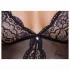 Cottelli - bodystocking med hofteholder - blondedetaljer - sort - L