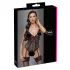Cottelli - bodystocking med hofteholder - blondedetaljer - sort - XL