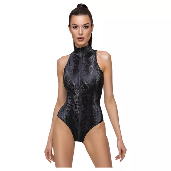 Cottelli Party - body med slangeskindsmønster - sort - L