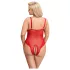 Cottelli Curves - gennemsigtig blondebody (rød) - 2XL