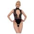 Abierta Fina - sexet sort blondebody med rhinestones - M