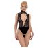Abierta Fina - sexet sort blondebody med rhinestones - M