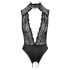 Abierta Fina - sexet sort blondebody med rhinestones - M