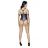 Cottelli Bondage - åben body med ringe - skinnende sort - M