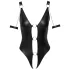 Cottelli Bondage - åben body med ringe - skinnende sort - M