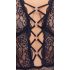 Cottelli Curves Plus Size - gennemsigtig mønstret bodystocking - sort - 90D/XL