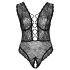 Cottelli Curves Plus Size - gennemsigtig mønstret body (sort) - 95F/2XL