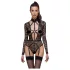Cottelli - gennemsigtig body med stropper - sort - M