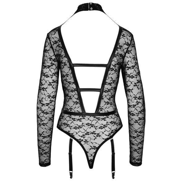 Cottelli - gennemsigtig body med stropper - sort - M