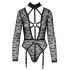 Cottelli - gennemsigtig body med stropper - sort - M
