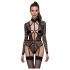 Cottelli - gennemsigtig stroppet bodystocking (sort) - L