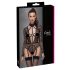 Cottelli - gennemsigtig stroppet bodystocking (sort) - L