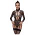 Cottelli - gennemsigtig stroppet bodystocking (sort) - L